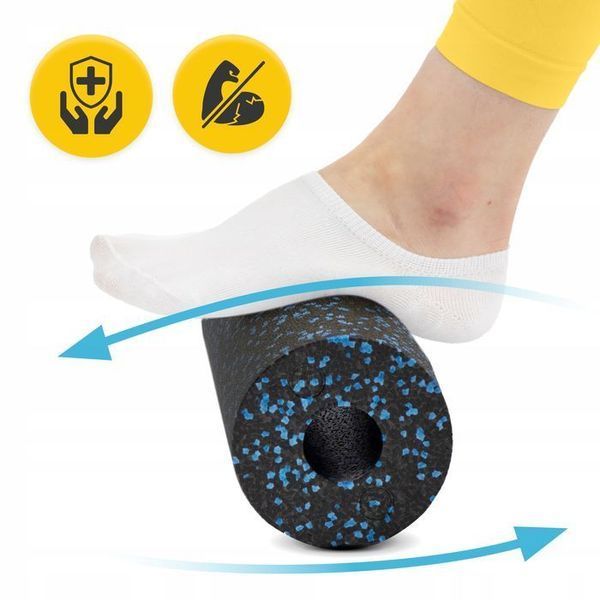 Масажний ролик 4FIZJO EPP PRO+ 33 x 14 см (валик, роллер) гладкий Black/Blue (P-5907222931417) P-5907222931417 фото
