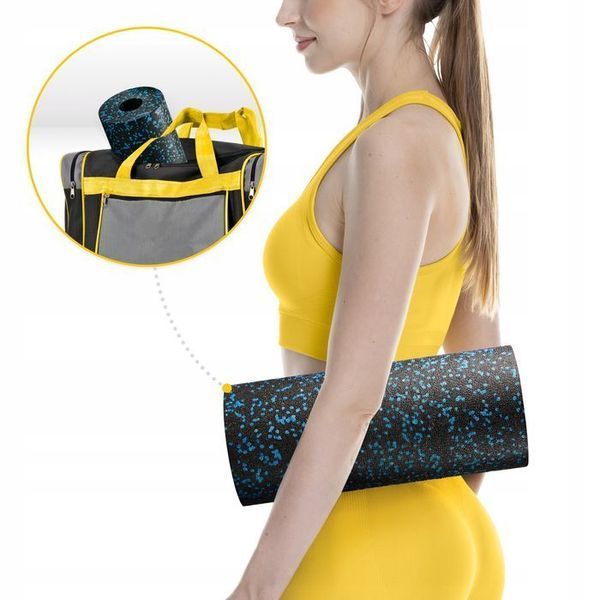 Масажний ролик 4FIZJO EPP PRO+ 33 x 14 см (валик, роллер) гладкий Black/Blue (P-5907222931417) P-5907222931417 фото