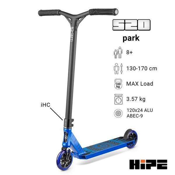 Самокат трюковий Hipe S20 Black / Blue 142764-1888 фото
