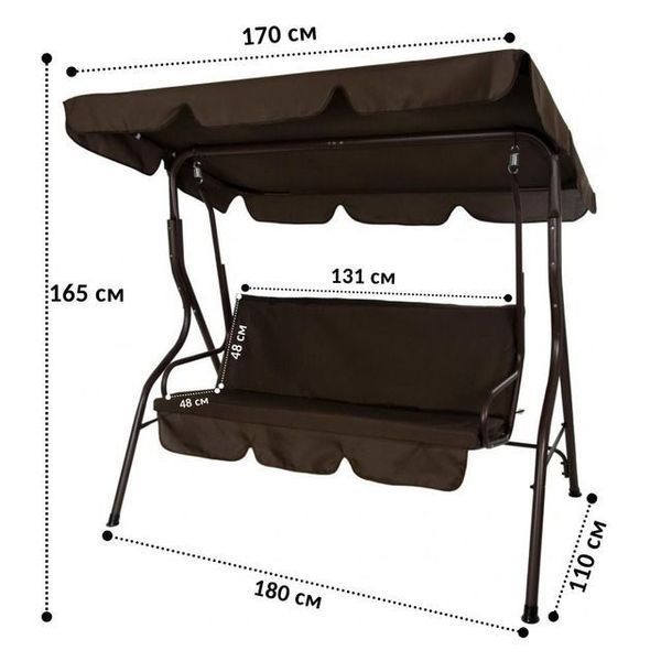 Гойдалка садова Bonro Relax коричнева 16602-111055 фото