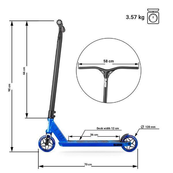 Самокат трюковий Hipe S20 Black / Blue 142764-1888 фото