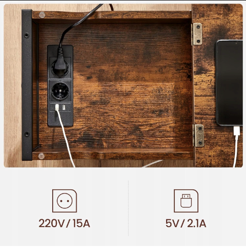 Журнальний столик Leobert Olmi USB вхід + розетка в стилі Loft 5903332070596 фото