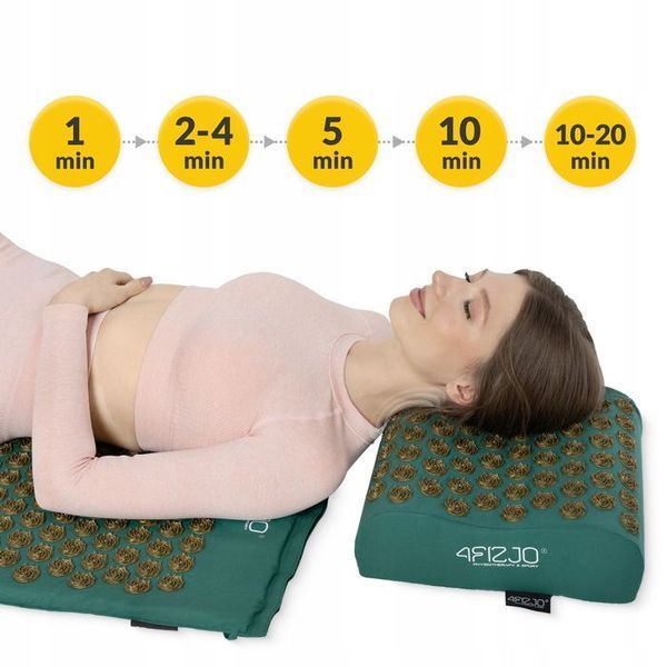 Килимок акупунктурний з подушкою 4FIZJO Ergo Mat Аплікатор Кузнєцова Navy Green/Gold (P-5907739315076) 147992-2692 фото