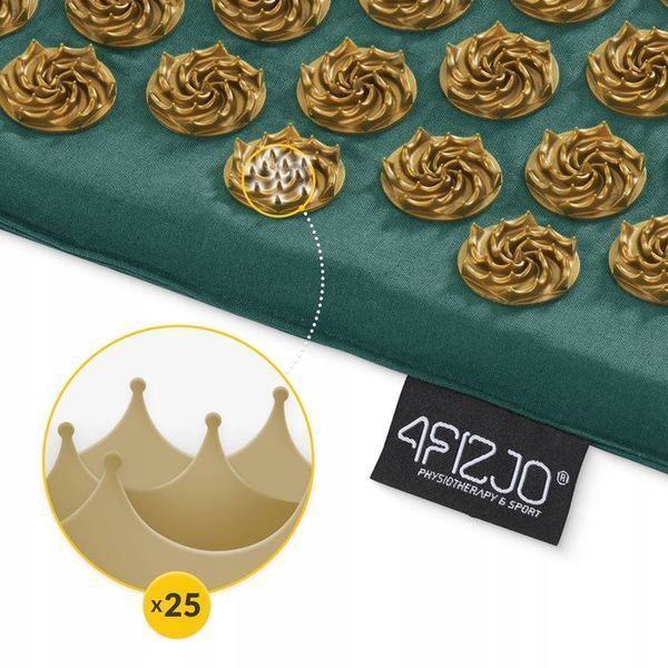 Килимок акупунктурний з подушкою 4FIZJO Ergo Mat Аплікатор Кузнєцова Navy Green/Gold (P-5907739315076) 147992-2692 фото