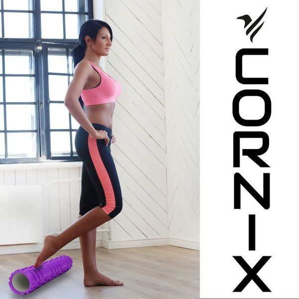 Масажний ролик Cornix EVA 45 x 14 см (валик, роллер) XR-0042 Violet XR-0042 фото