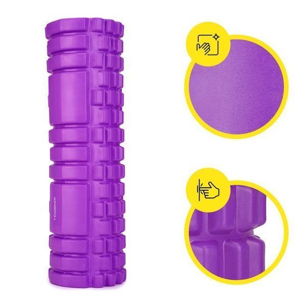 Масажний ролик Cornix EVA 45 x 14 см (валик, роллер) XR-0042 Violet XR-0042 фото