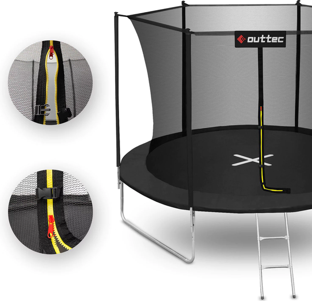 Батут OUTTEC 12FT з внутрішньою сіткою чорний 374 см V312184 фото