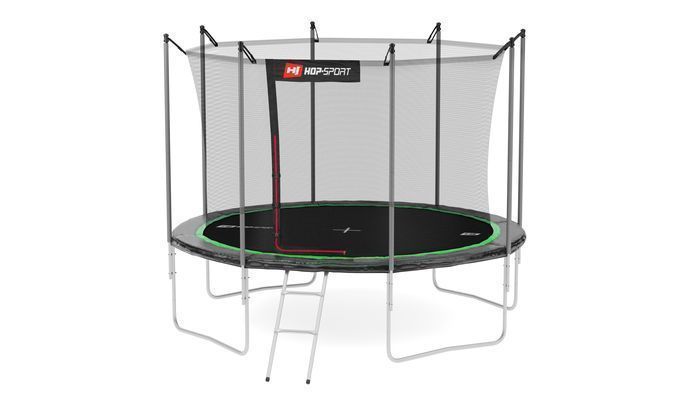 Батут Hop-Sport з внутрішньою сіткою 12ft (366cm) Чорно-зелений 1909-1664 фото