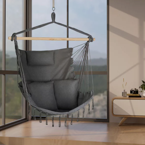 Бразильське крісло - гамак Outtec Boho Sois XXL графітовий 5907766665687 фото