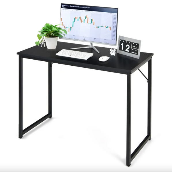 Письмовий стіл Costway Homart із сталевим каркасом чорний 5903332062888 фото
