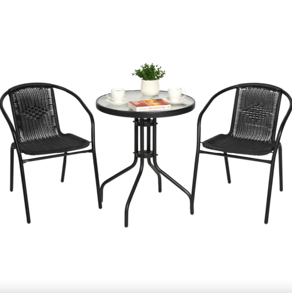 Садові меблі Chomik BISTRO стіл та 2 стільці сірий 108614-1664 фото