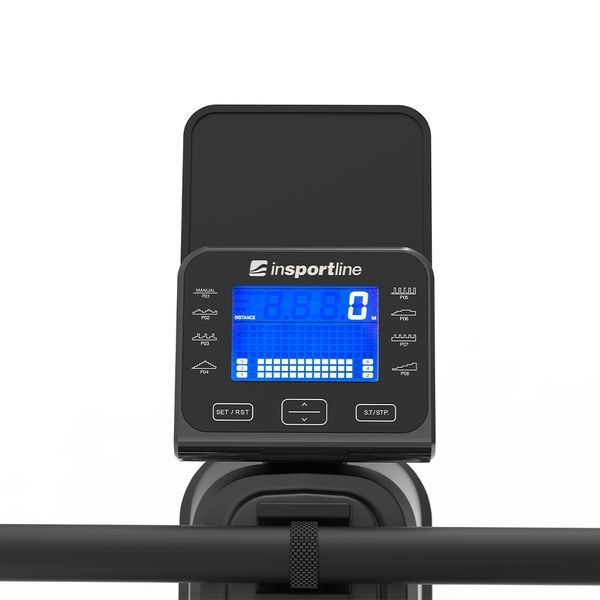 Веслувальний тренажер магнітний inSPORTline Yukona чорний з 16 рівнями опору та Bluetooth 16635-2 фото