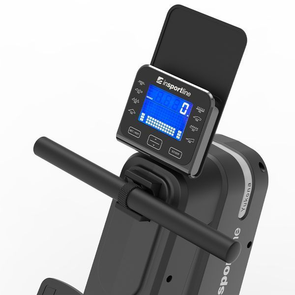 Веслувальний тренажер магнітний inSPORTline Yukona чорний з 16 рівнями опору та Bluetooth 16635-2 фото