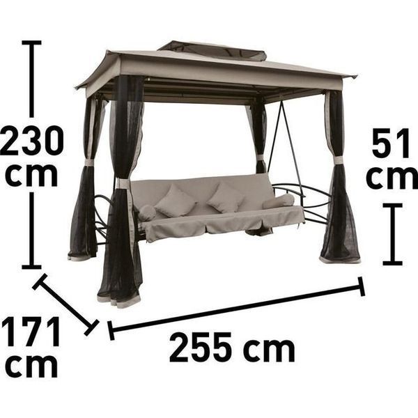 Гойдалка садова з москитною сіткою Bonro JD3060 коричнева 16605-111055 фото