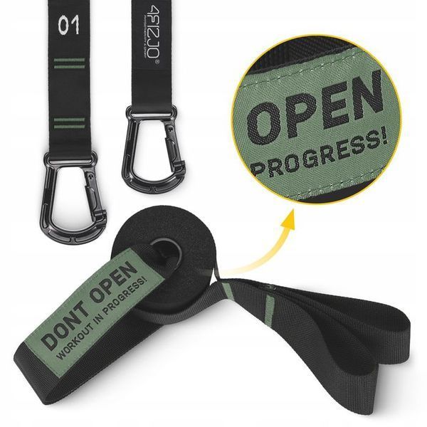 Гімнастичні кільця 4FIZJO дерев'яні, регульовані Black/Green (P-5905973402736) P-5905973402736 фото