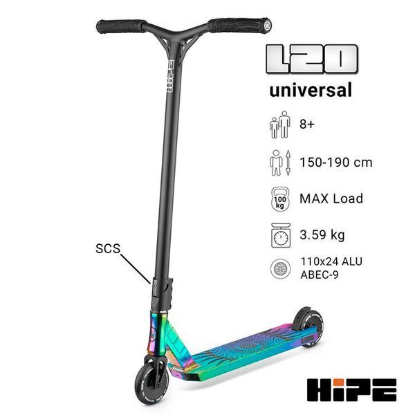 Самокат трюковий Hipe L20 Neo-chrome / black 142767-1888 фото