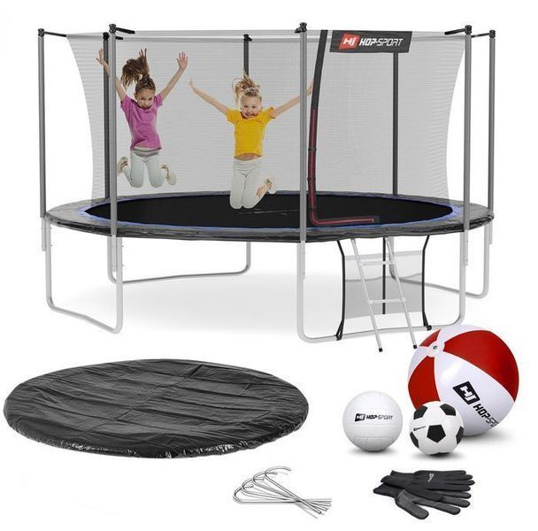 Батут Hop-Sport з внутрішньою сіткою 14ft (427cm) Чорно-синій 1912-1664 фото