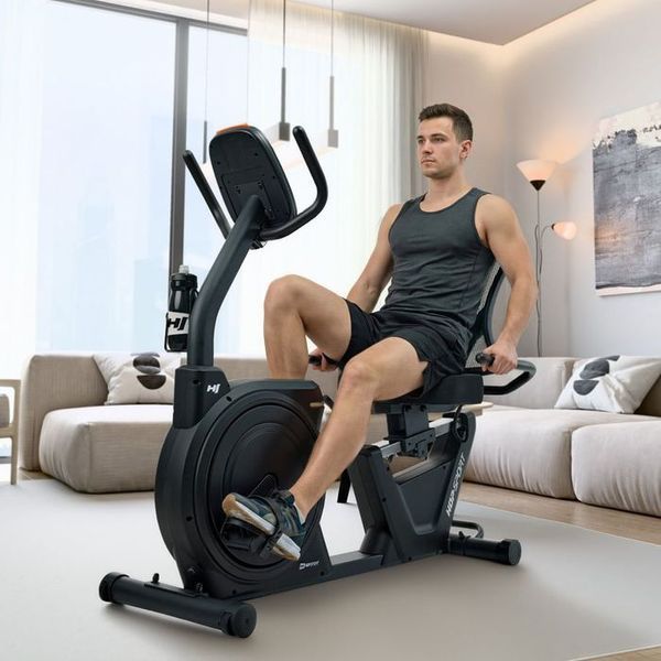 Горизонтальний велотренажер Hop-Sport HS-5000L Ranker чорно-золотистий 5902308240360 фото