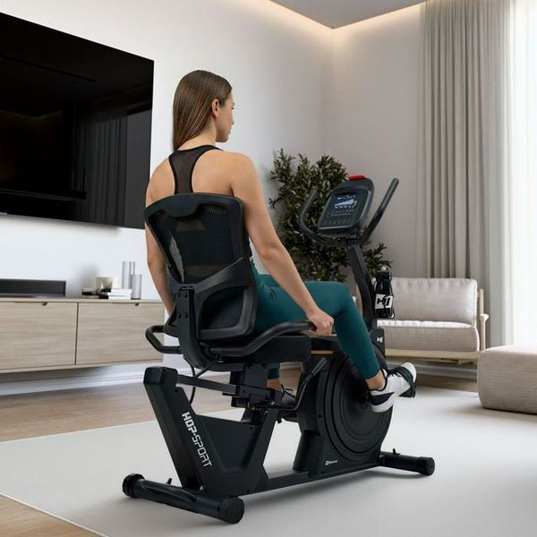 Горизонтальний велотренажер Hop-Sport HS-5000L Ranker чорно-золотистий 5902308240360 фото