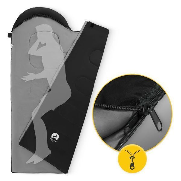Спальний мішок (спальник) ковдра Mountain Goat 2 в 1 Standard 8 ...+20&deg;C R Black/Grey (P-5905973400954) 154698-2692 фото