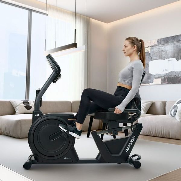 Горизонтальний велотренажер Hop-Sport HS-5000L Ranker чорно-золотистий 5902308240360 фото