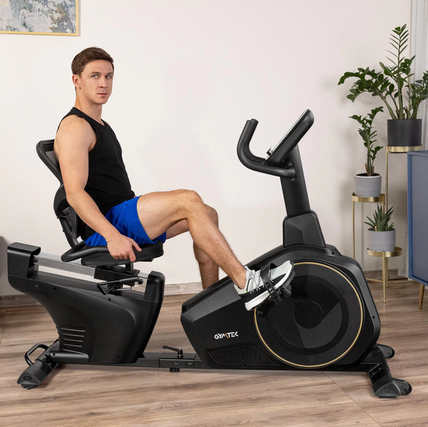 Горизонтальний велотренажер Gymtek XBR6000 електромагнітний золотистий 147900-1664 фото