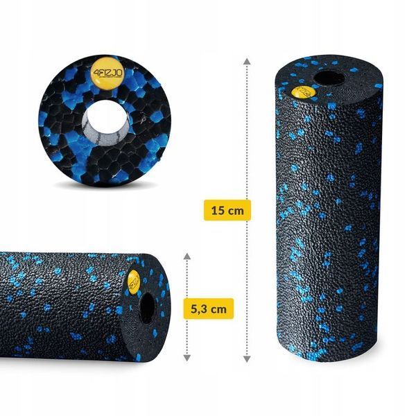 Масажний ролик 4FIZJO Mini Foam Roller 15 x 5.3 см (валик, роллер) Black/Blue (P-5907222931943) 142283-2692 фото