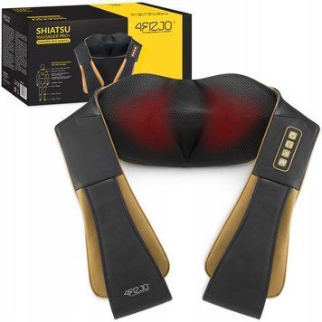 Накидка-масажер 4FIZJO Shiatsu Pro+ для шиї та спини Black/Gold (P-5907739312358) 154650-2692 фото