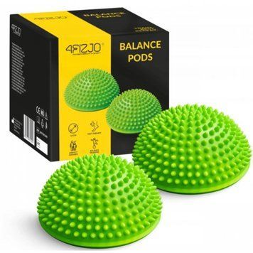 Півсфера масажна балансувальна 4FIZJO Balance Pad 16 см 2 шт масажер для ніг, стоп Green (P-5907739310507) P-5907739310507 фото