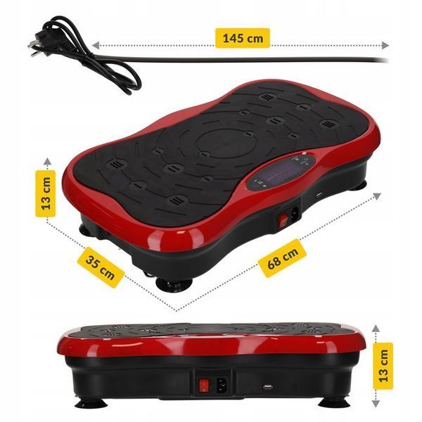 Віброплатформа для тренувань 4FIZJO Ultra+ з пультом та еспандерами Black/Red (P-5905973401531) P-5905973401531 фото
