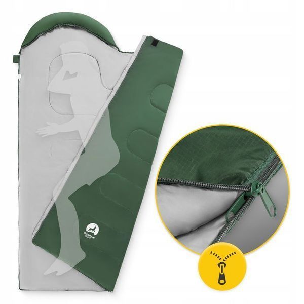 Спальний мішок (спальник) ковдра Mountain Goat 2 в 1 Standard 8 ...+20&deg;C R Olive/Grey (P-5905973400961) 154700-2692 фото