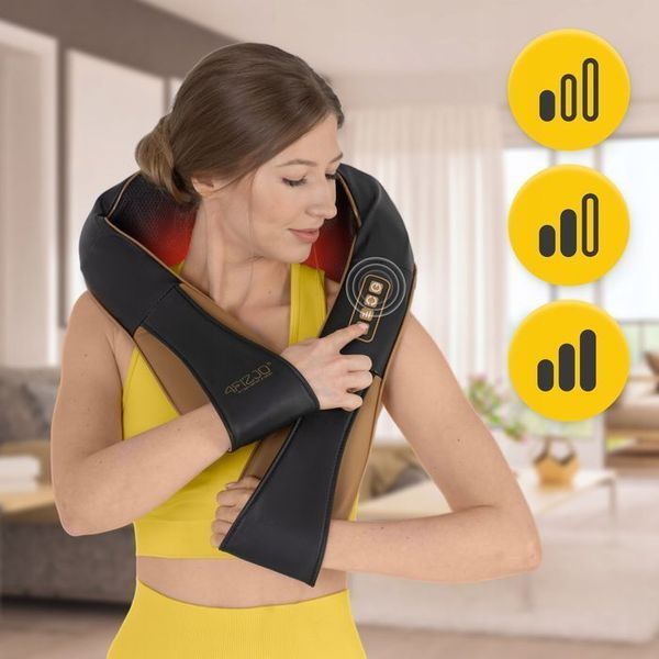 Накидка-масажер 4FIZJO Shiatsu Pro+ для шиї та спини Black/Gold (P-5907739312358) 154650-2692 фото