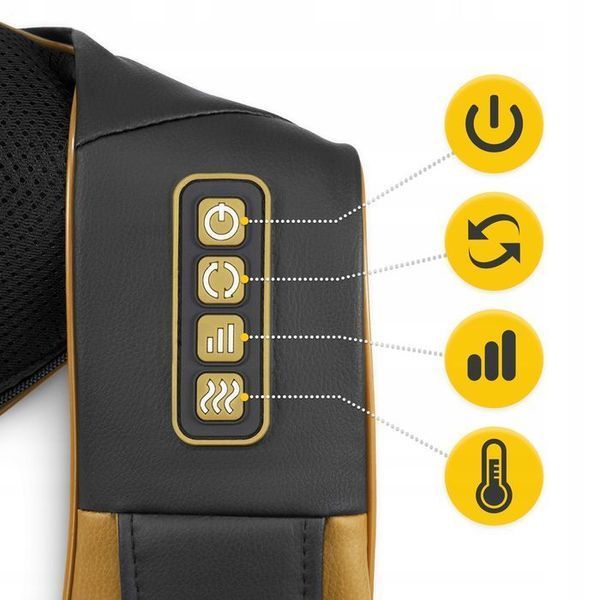Накидка-масажер 4FIZJO Shiatsu Pro+ для шиї та спини Black/Gold (P-5907739312358) 154650-2692 фото