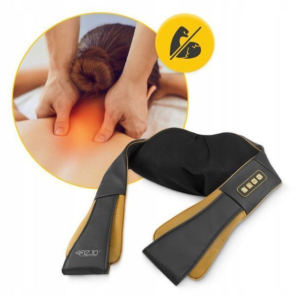 Накидка-масажер 4FIZJO Shiatsu Pro+ для шиї та спини Black/Gold (P-5907739312358) 154650-2692 фото