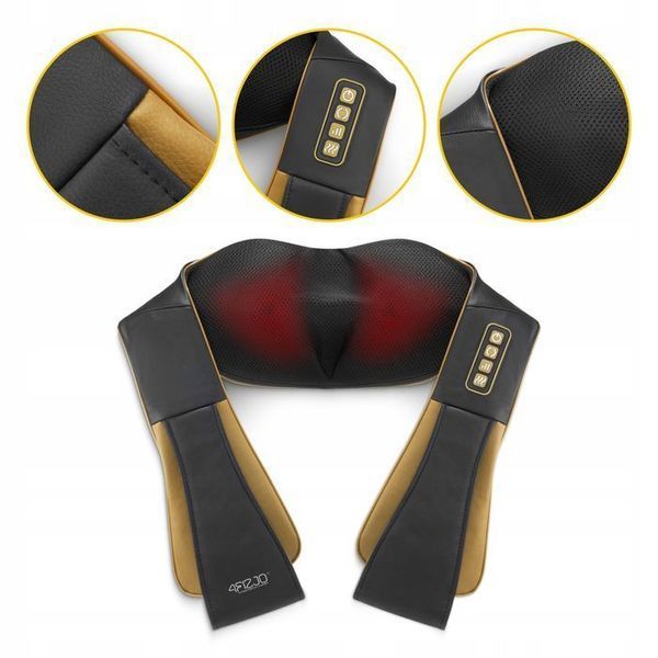 Накидка-масажер 4FIZJO Shiatsu Pro+ для шиї та спини Black/Gold (P-5907739312358) 154650-2692 фото