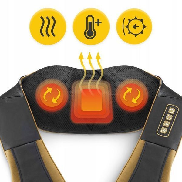Накидка-масажер 4FIZJO Shiatsu Pro+ для шиї та спини Black/Gold (P-5907739312358) 154650-2692 фото
