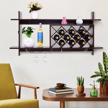 Настінна винна стійка Costway Kasta у стилі Loft 5903330068222 фото