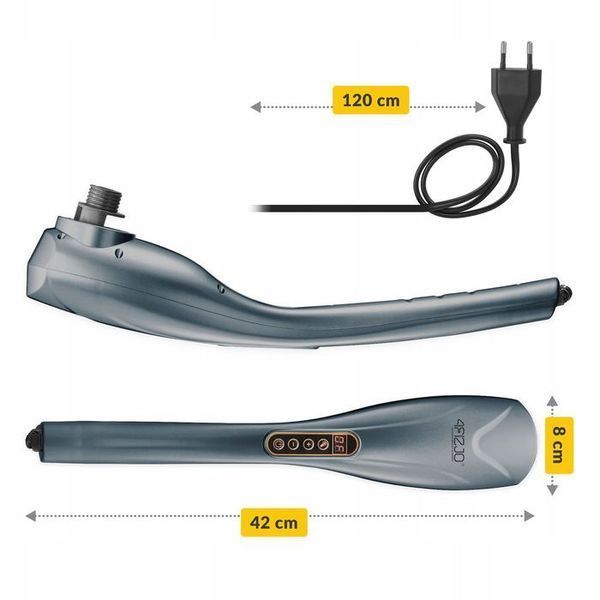 Ручний вібраційний масажер для тіла 4FIZJO Long Stick 7 в 1 Grey (P-5907739319135) P-5907739319135 фото