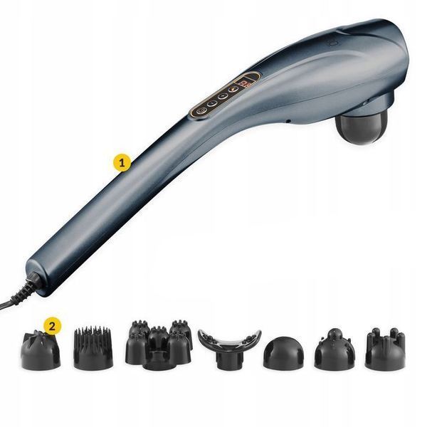 Ручний вібраційний масажер для тіла 4FIZJO Long Stick 7 в 1 Grey (P-5907739319135) P-5907739319135 фото