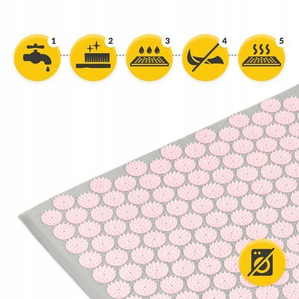 Килимок акупунктурний з подушкою 4FIZJO Eco Mat XL Аплікатор Кузнєцова Grey/Pink (P-5907739313607) 154236-2692 фото