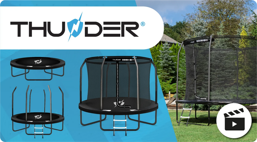 Батут THUNDER INSIDE ELITE з внутрішньою сіткою 8 футів 244 см чорний INSIDE-ELITE-8FT-BLACK фото