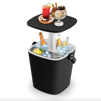 Стіл-холодильник Costway Gobar 3-в-1 з підйомною кришкою 15L чорний 5907766664400 фото