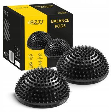 Півсфера масажна балансувальна 4FIZJO Balance Pad 16 см 2 шт масажер для ніг, стоп Black (P-5907739310484) P-5907739310484 фото