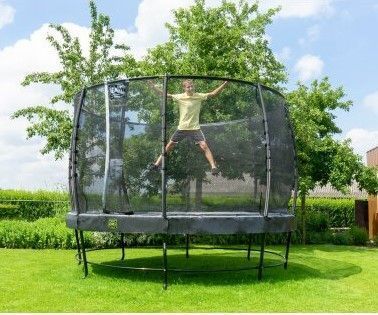 Батут для дорослих і дітей EXIT Elegant 427 cm black з захисною сіткою (Нідерланди) 09.10.14.00 фото
