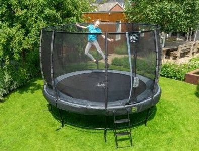 Батут для дорослих і дітей EXIT Elegant 427 cm black з захисною сіткою (Нідерланди) 09.10.14.00 фото