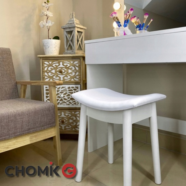 Табурет Chomik ROKA вигнутий у скандинавському стилі білий 103903-1664 фото