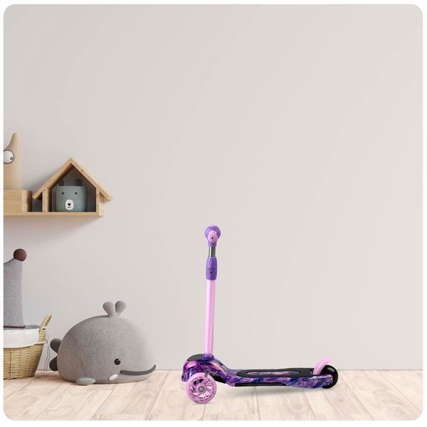 Самокат дитячий триколісний Ricokids Piko з LED колесами рожево-фіолетовий 765013 фото