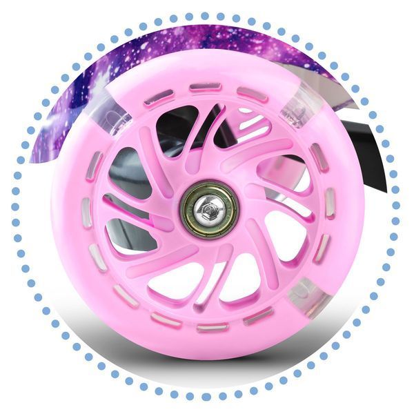 Самокат дитячий триколісний Ricokids Piko з LED колесами рожево-фіолетовий 765013 фото