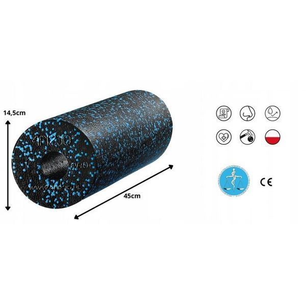 Масажний ролик 4FIZJO EPP PRO+ 45 x 14.5 см (валик, роллер) гладкий Black/Blue (P-5907222931141) 154254-2692 фото