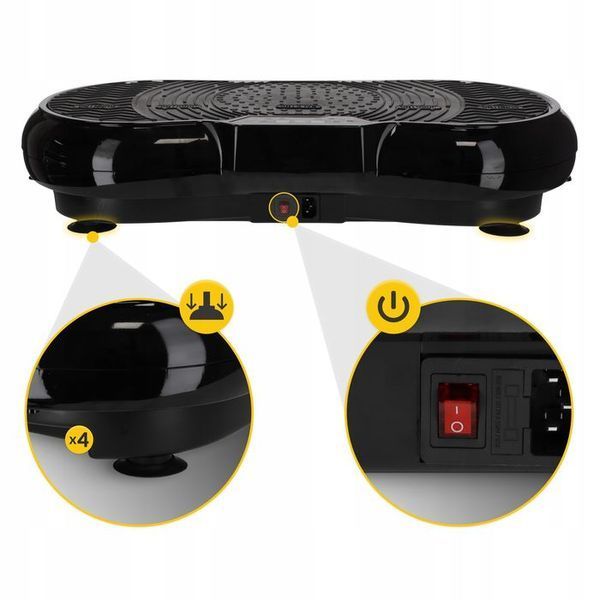 Віброплатформа для тренувань 4FIZJO Pro+ з пультом та еспандерами Black (P-5907739319524) P-5907739319524 фото